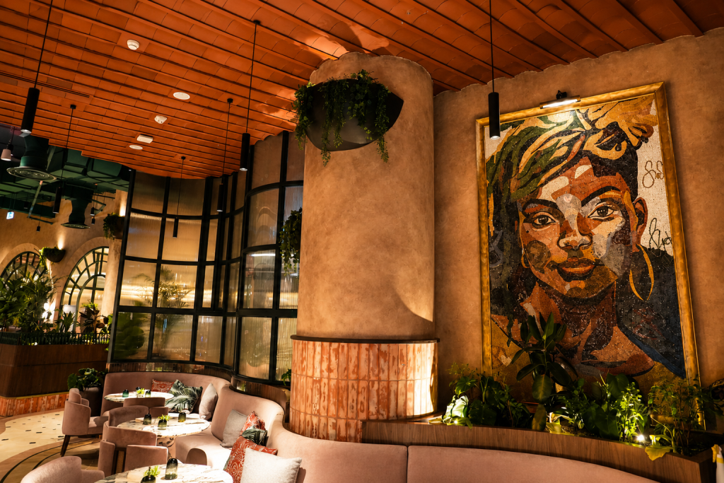 W hotel mosaic wall art