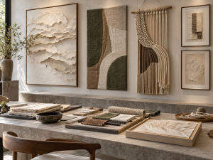 Custom Paper, Textile & Cord Wall Art for Hospitality Interiors
